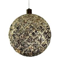 1x Grote Gouden Verlichte Decoratie Kerstballen 20 Cm - Kerstballen Met Verlichting - Kerstversiering/kerstdecoratie