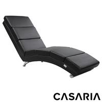 Casaria Relax Lounger Londen Zwart Kunstleer