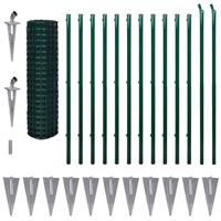 Vidaxl Euro Hek Set Met Grondpennen 25x1,5 M Staal Groen