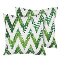 Beliani Brento Tuinkussen Set Van 2 Polyester 12 X 45 Cm