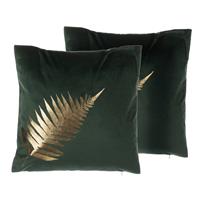 Beliani Fern Sierkussen Fluweel 45 X 45 Cm