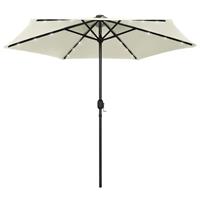 Vidaxl Parasol Met Led-verlichting En Aluminium Paal 270 Cm Zandwit