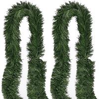 2x Groene Kerstslingers 5 M