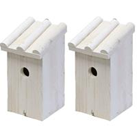 Nestkast/vogelhuisje Hout Wit Voor Mezen 14 X 16 X 27 Cm - Mezenkasten