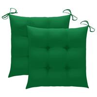 Vidaxl Stoelkussens 2 St 40x40x7 Cm Stof Groen