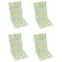 vidaxl Gartenstuhlauflagen 4 Stk. Blattmuster 120x50x4 cm