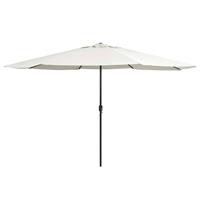 vidaXL Parasol met metalen paal 400 cm zandwit