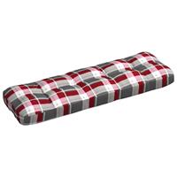 Vidaxl Tuinbankkussen Ruitpatroon 120x40x12 Cm Stof Rood