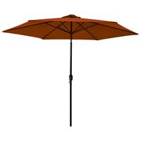 vidaxl Parasol met metalen paal 300 cm terracottakleurig