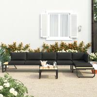 vidaxl 4-tlg. Garten-Ecksofa-Set mit Auflagen Aluminium und WPC