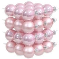 36x Roze Glazen Kerstballen 4 Cm - Mat/glans - Kerstboomversiering Zoet Roze