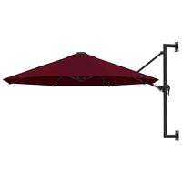 vidaXL Wandparasol met metalen paal 300 cm bordeauxrood