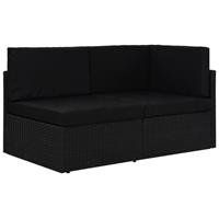 Vidaxl Tweezitsbank Sectioneel Poly Rattan Zwart