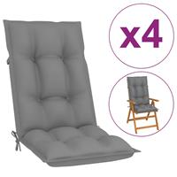 vidaXL Tuinstoelkussens 4 st 120x50x7 cm grijs