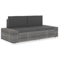 Vidaxl Tweezitsbank Sectioneel Poly Rattan Grijs