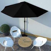 Vidaxl Balkonparasol Half Met Aluminium Paal 300x150x253 Cm Zwart