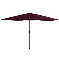 vidaxl Parasol met metalen paal 400 cm bordeauxrood