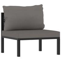 vidaxl Sofa-Mittelelement mit Kissen Poly Rattan Anthrazit