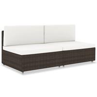 Vidaxl Tweezitsbank Sectioneel Poly Rattan Bruin