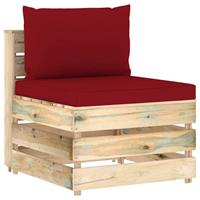 vidaXL Loungesofa Modulares Mittelsofa mit Kissen Grün Imprägniertes Holz, 1 Teile