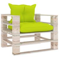 vidaXL Loungesofa Garten-Palettensofa mit Hellgrünen Kissen Kiefernholz, 1 Teile