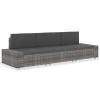 Vidaxl Driezitsbank Sectioneel Poly Rattan Grijs