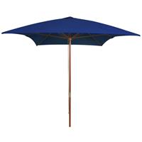 Vidaxl Parasol Met Houten Paal 200x300 Cm Blauw