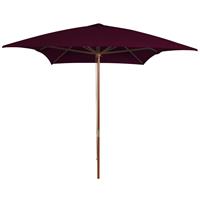 Vidaxl Parasol Met Houten Paal 200x300 Cm Bordeauxrood