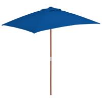 vidaxl Sonnenschirm mit Holzmast Blau 150x200 cm
