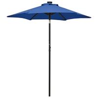 Vidaxl Parasol Met Led-verlichting 200x211 Cm Aluminium Azuurblauw