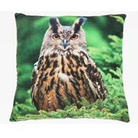 Sierkussen Met Oehoe Uilen Vogel Print 35 Cm - Dieren Kussentjes Met Uilen Opdruk 35 Cm