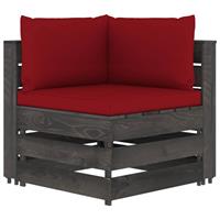 vidaXL Loungesofa Modulares Ecksofa mit Kissen Grau Imprägniertes Holz, 1 Teile