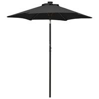 Vidaxl Parasol Met Led-verlichting 200x211 Cm Aluminium Zwart