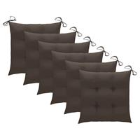 vidaxl Stoelkussens 6 st 50x50x7 cm oxford stof taupe