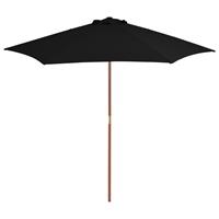 Vidaxl Parasol Met Houten Paal 270 Cm Zwart