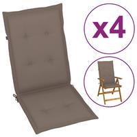 Vidaxl Tuinstoelkussens 4 St 120x50x3 Cm Taupe