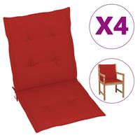 Vidaxl Tuinstoelkussens 4 St 100x50x3 Cm Rood