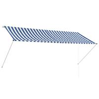 vidaxl Einziehbare Markise 300x150cm Blau Weiß