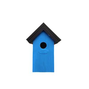 Lifetime Garden Houten vogelhuisje/nestkastje 22 cm - zwart/lichtblauw Dhz schilderen pakket -