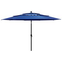 vidaxl Sonnenschirm mit Aluminium-Mast 3-lagig Azurblau 3,5 m