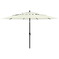 Vidaxl Parasol 3-laags Met Aluminium Paal 3,5 M Zandkleurig