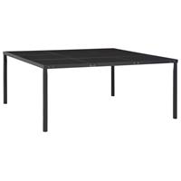 Tuintafel 170x170x74,5 Cm Staal En Glas Zwart