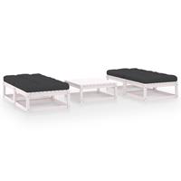 vidaXL 5-tlg. Garten-Lounge-Set mit Kissen Kiefer Massivholz Weiß