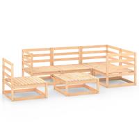 vidaXL 6-tlg. Garten-Lounge-Set Massivholz Kiefer Braun