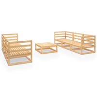 vidaXL 7-tlg. Garten-Lounge-Set Massivholz Kiefer Braun