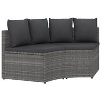 VidaXL 2-delige Loungeset Met Kussens Poly Rattan Grijs