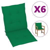 VidaXL Tuinstoelkussens 6 St 100x50x4 Cm Groen