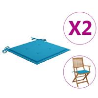 VidaXL Tuinstoelkussens 2 St 40x40x4 Cm Stof Blauw