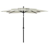 VidaXL Parasol 3-laags Met Aluminium Paal 2,5x2,5 M Zandkleurig