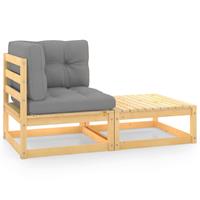 vidaXL 2-tlg. Garten-Lounge-Set mit Kissen Kiefer Massivholz 